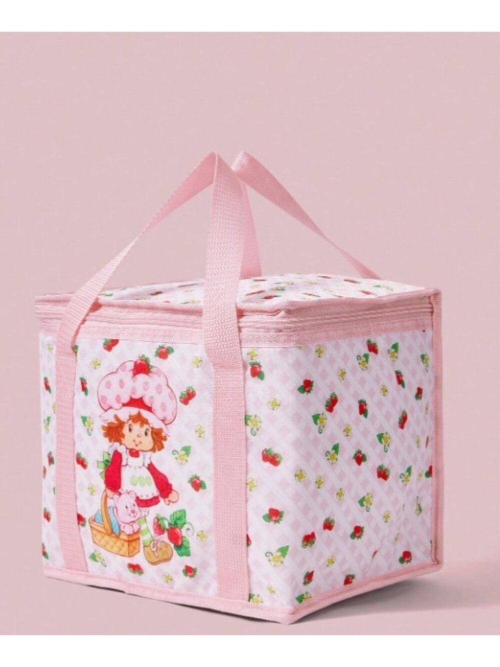 Strawberry Shortcake Insulated Lunch Bag Pink Cute Thermal Picnic Tote